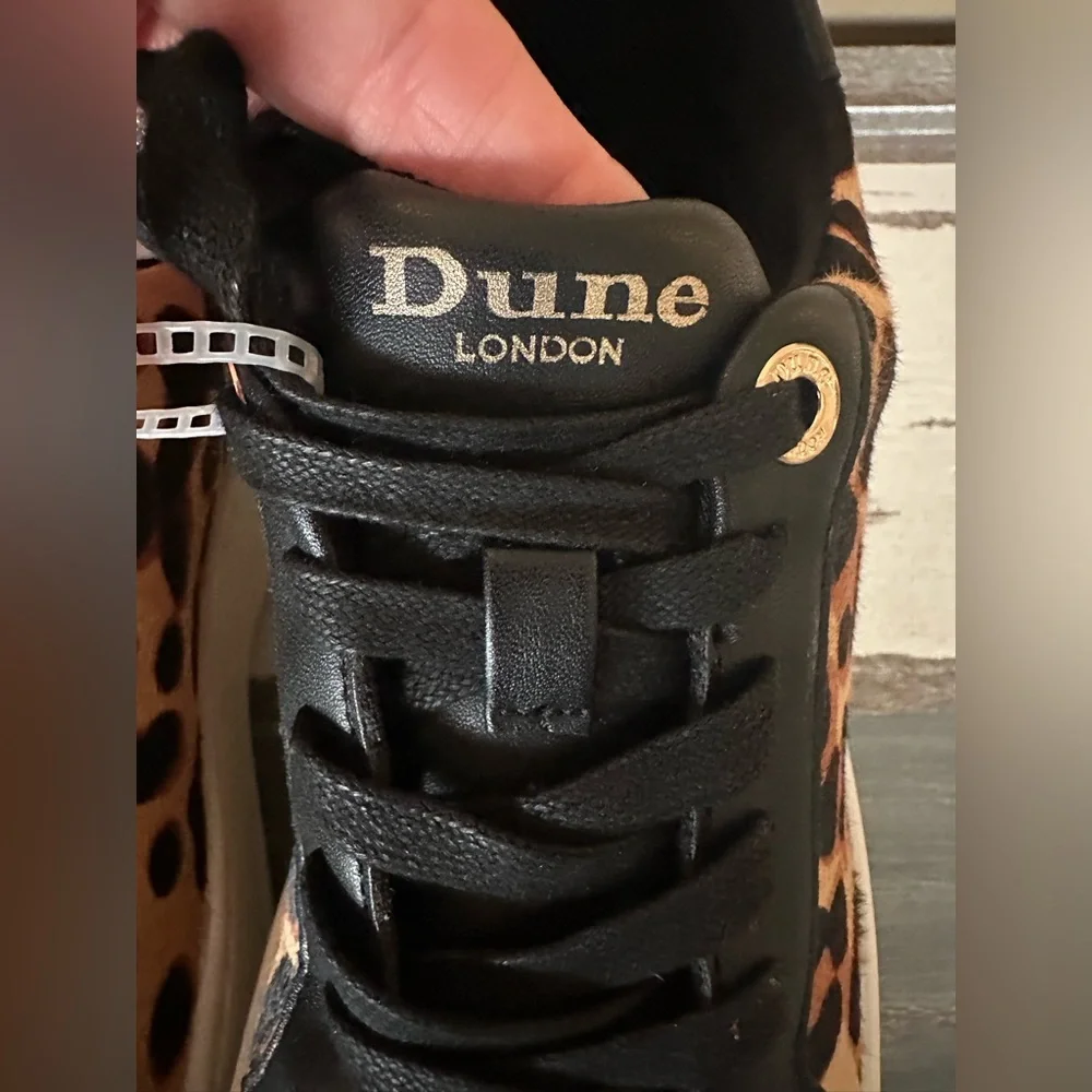 Dune London EPISODE - LEOPARD Lace up‎ Flatform Sneakers  - Size Euro 39- US 9